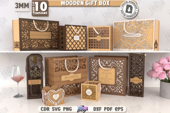 Download Wooden Gift Boxes Laser Cut Bundle | CNC - Wooden Collection