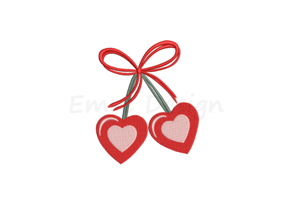 Download Coquette Cherry Heart Embroidery Design - Premium Resources