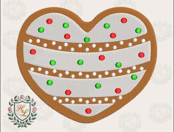 Download Gingerbread Cookie Heart Embroidery File - Heart embroidery Collection