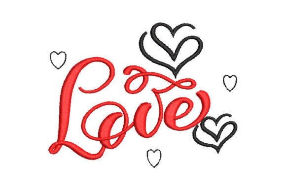 Download Letter Love with Heart Embroidery Design - Premium Resources